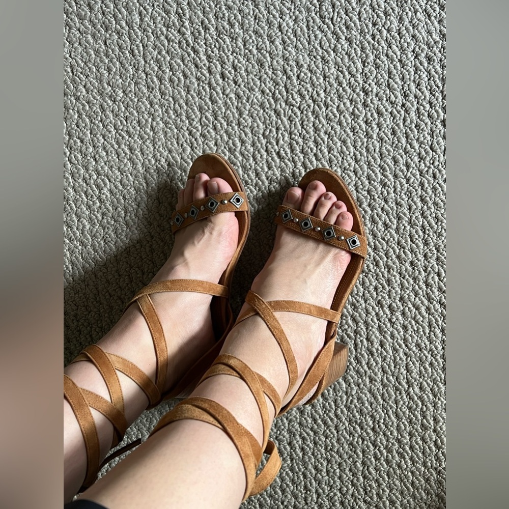 Suede leather sandal